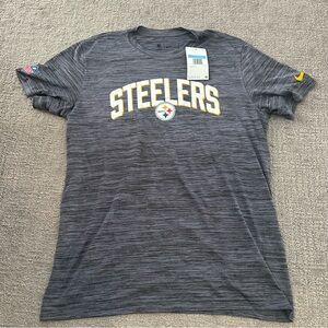 Nike Men’s Pittsburgh Steelers Heather Gray Performance Tee with Yellow Logo